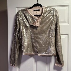 Ark&Co Beautiful Rose Gold Sequin Jacket